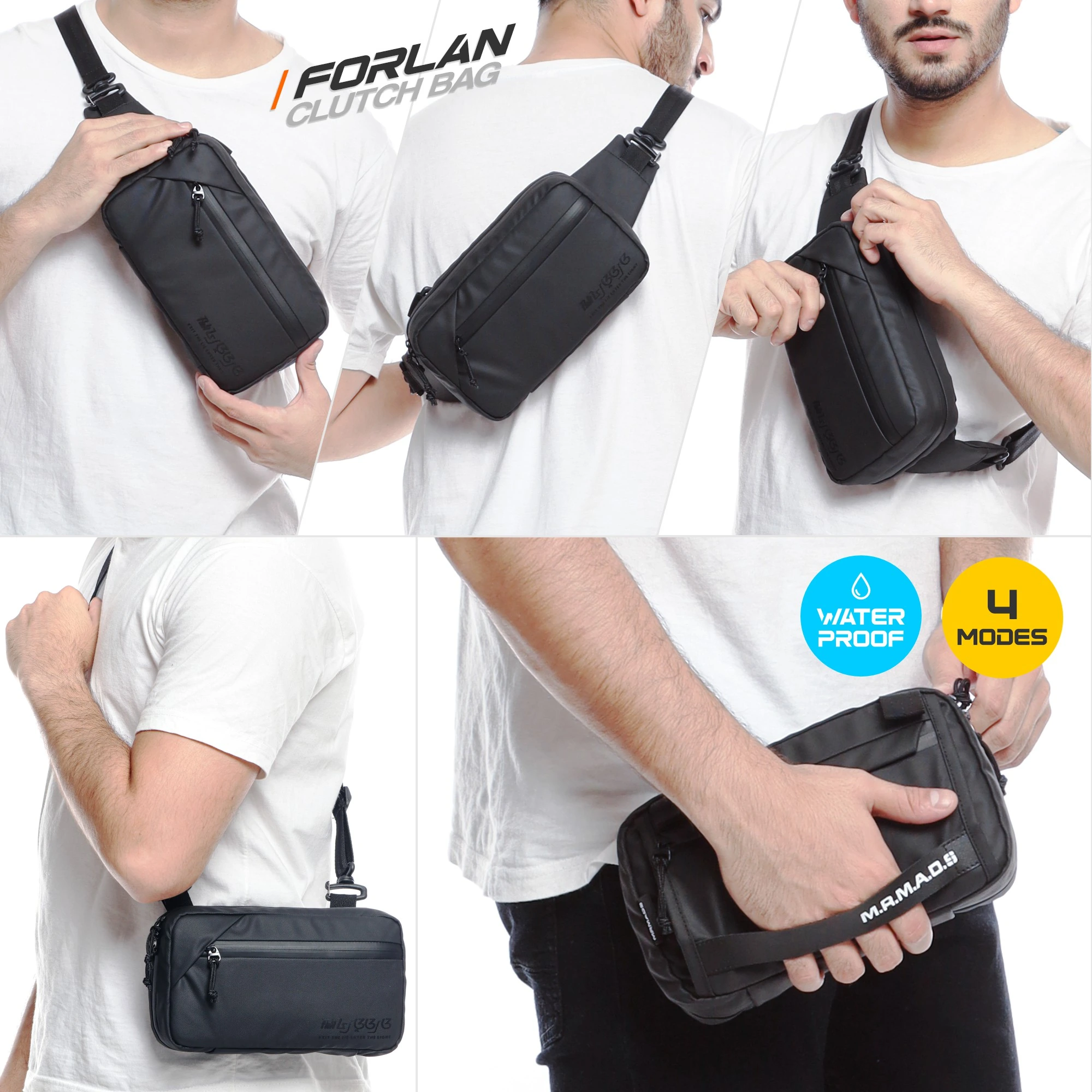 Mr Mads - Forlan Clutchbag - Waistbag Slingbag Handbag Pouchbag Tas Selempang Tas Pinggang - Multifungsi 4 in 1