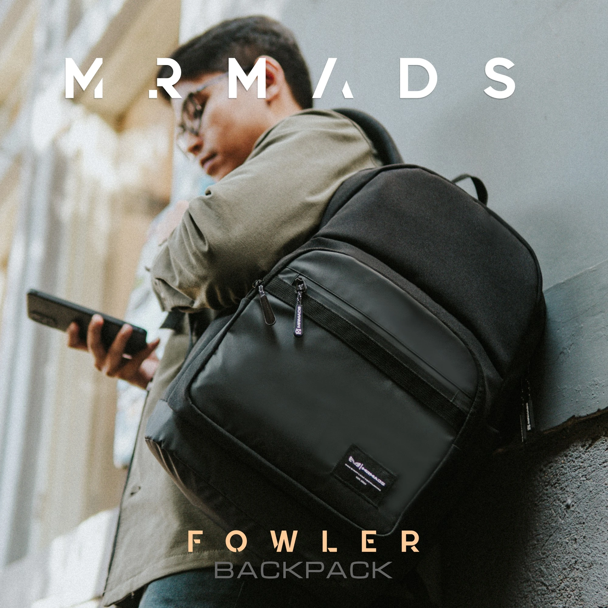 Mr Mads - Backpack FOWLER Tas Ransel Laptop Pria Wanita Tas Punggung Perempuan Tas Sekolah Tas Kuliah Tas Leptop 14-16 inch