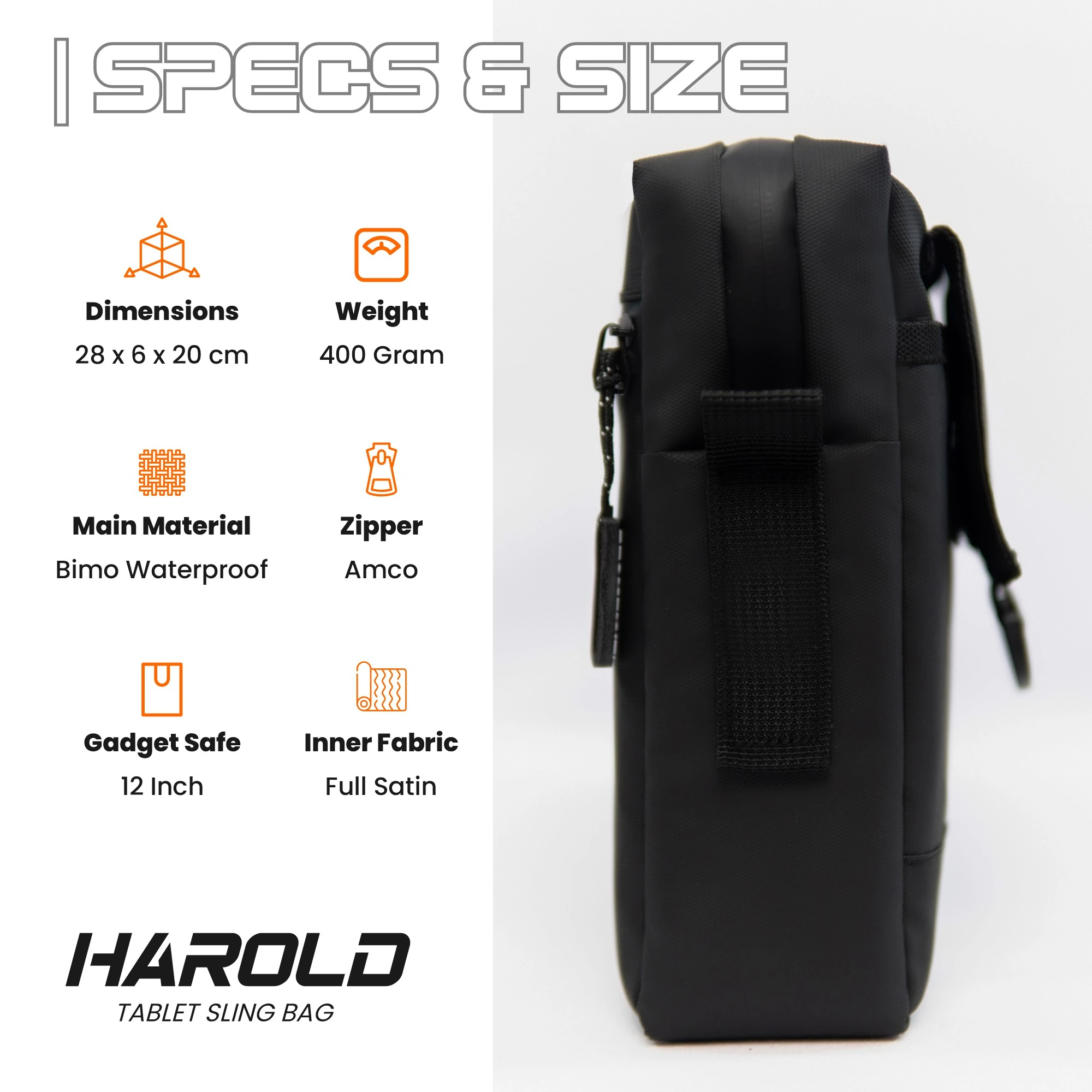 Mr Mads - Harold Tas Tablet 12 Inch - Tas Selempang Sling Bag Anti Air Waterproof