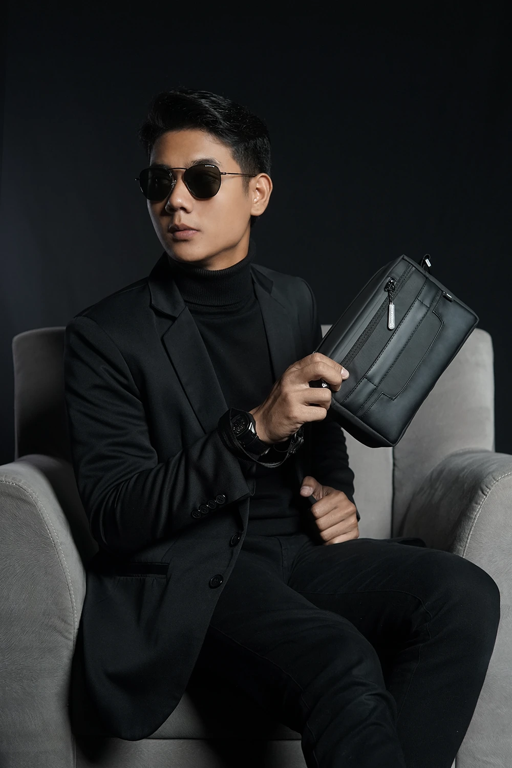 Mr Mads - Sling Bag Pria MARVIN Clutch Bag Multyfungsi 3 in 1 Hand Bag Cowok Waterproof Tas Tangan Anti Air Sling Bag Kulit Waistbag