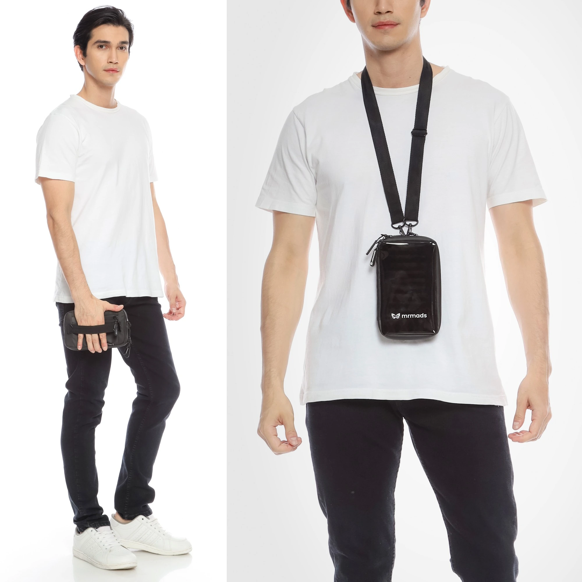Mr Mads - Rascal Clutch Bag - 3 in 1 Hanging Wallet Neck Wallet Sling Bag - Dompet Gantung Leher HP Tas Selempang Tas Konser Multifungsi
